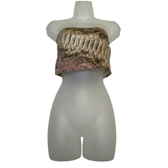 Wild Snakeskin 3 Piece Set By Fashion Nova Size XL Brown/Combo - Picture 4 of 9